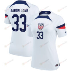 USA National Team 2022-23 Qatar World Cup Aaron Long 33 Home Women Jersey - White