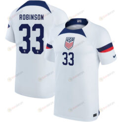 USA National Team 2022-23 Qatar World Cup Antonee Robinson 33 Home Men Jersey - White