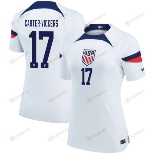 USA National Team 2022-23 Qatar World Cup Cameron Carter-Vickers 17 Home Women Jersey