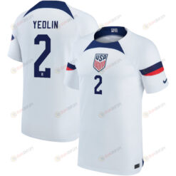 USA National Team 2022-23 Qatar World Cup DeAndre Yedlin 2 Home Men Jersey - White