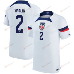 USA National Team 2022-23 Qatar World Cup DeAndre Yedlin 2 Home Youth Jersey