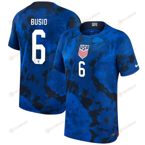 USA National Team 2022-23 Qatar World Cup Gianluca Busio 6 Away Youth Jersey