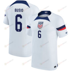 USA National Team 2022-23 Qatar World Cup Gianluca Busio 6 Home Youth Jersey