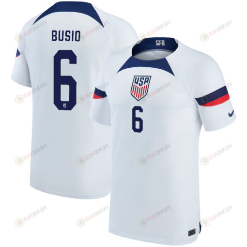 USA National Team 2022-23 Qatar World Cup Gianluca Busio 6 Home Youth Jersey