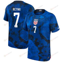USA National Team 2022-23 Qatar World Cup Giovanni Reyna 7 Away Youth Jersey