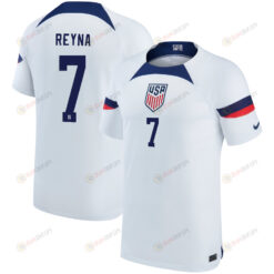 USA National Team 2022-23 Qatar World Cup Giovanni Reyna 7 Home Youth Jersey