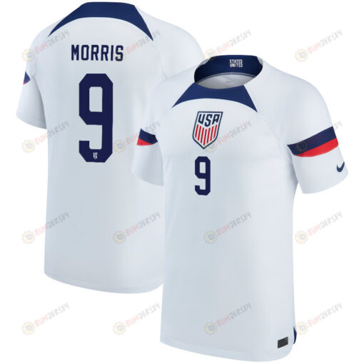 USA National Team 2022-23 Qatar World Cup Jordan Morris 9 Home Youth Jersey