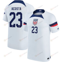 USA National Team 2022-23 Qatar World Cup Kellyn Acosta 23 Home Men Jersey - White