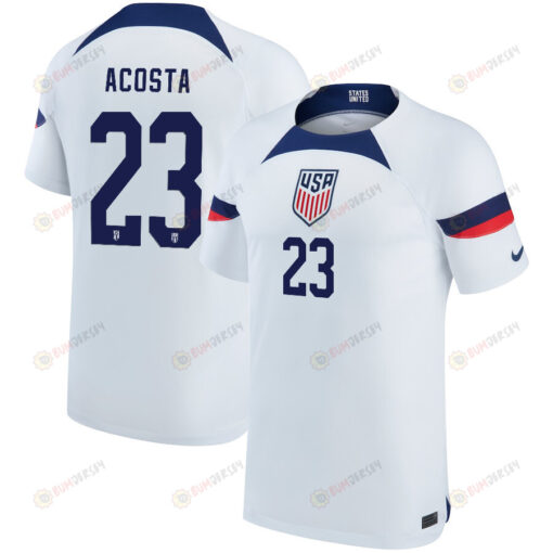 USA National Team 2022-23 Qatar World Cup Kellyn Acosta 23 Home Youth Jersey