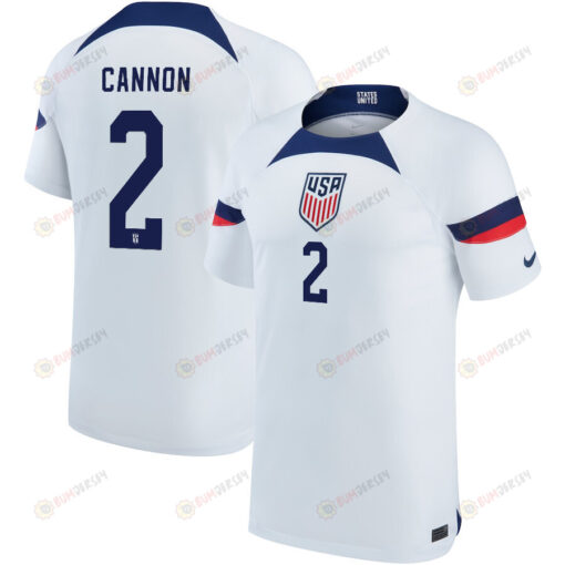 USA National Team 2022-23 Qatar World Cup Reggie Cannon 2 Home Men Jersey - White