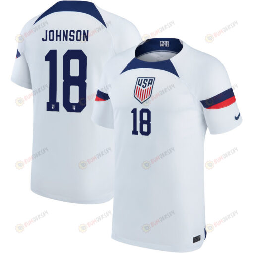 USA National Team 2022-23 Qatar World Cup Sean Johnson 18 Home Men Jersey - White