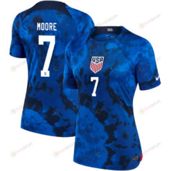 USA National Team 2022-23 Qatar World Cup Shaq Moore 7 Away Jersey