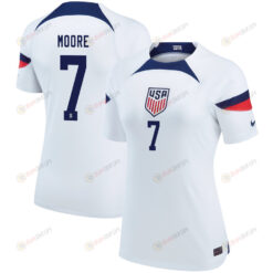 USA National Team 2022-23 Qatar World Cup Shaq Moore 7 Home Women Jersey