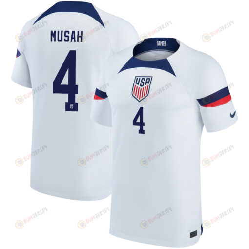 USA National Team 2022-23 Qatar World Cup Yunus Musah 4 Home Youth Jersey