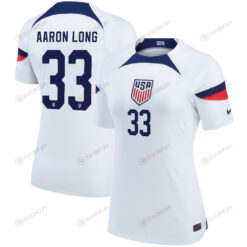 USA National Team 2022 Qatar World Cup Aaron Long 33 White Home Women Jersey