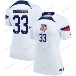 USA National Team 2022 Qatar World Cup Antonee Robinson 33 White Home Women Jersey