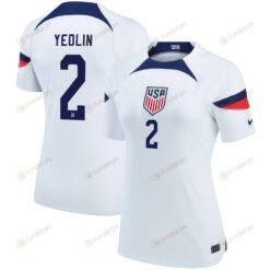 USA National Team 2022 Qatar World Cup DeAndre Yedlin 2 White Home Women Jersey