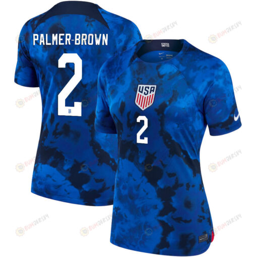 USA National Team 2022 Qatar World Cup Erik Palmer-Brown 2 Blue Away Women Jersey