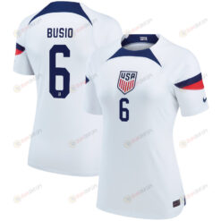 USA National Team 2022 Qatar World Cup Gianluca Busio 6 White Home Women Jersey