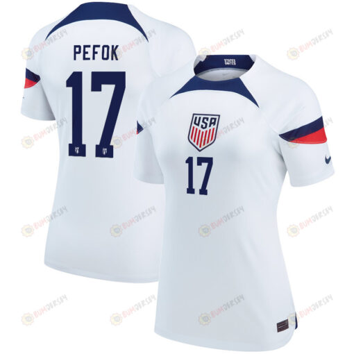 USA National Team 2022 Qatar World Cup Jordan Pefok 17 White Home Women Jersey