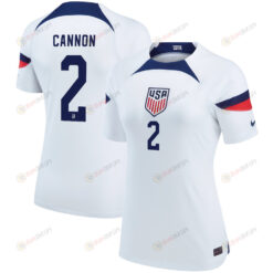 USA National Team 2022 Qatar World Cup Reggie Cannon 2 White Home Women Jersey