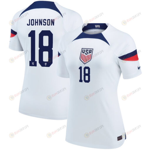 USA National Team 2022 Qatar World Cup Sean Johnson 18 White Home Women Jersey