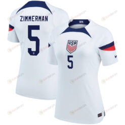 USA National Team 2022 Qatar World Cup Walker Zimmerman 5 White Home Women Jersey