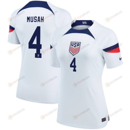 USA National Team 2022 Qatar World Cup Yunus Musah 4 White Home Women Jersey