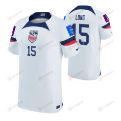 USA National Team FIFA World Cup Qatar 2022 Patch Aaron Long 15 Home Men Jersey