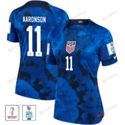 USA National Team FIFA World Cup Qatar 2022 Patch Aaronson 11 - Away Women Jersey