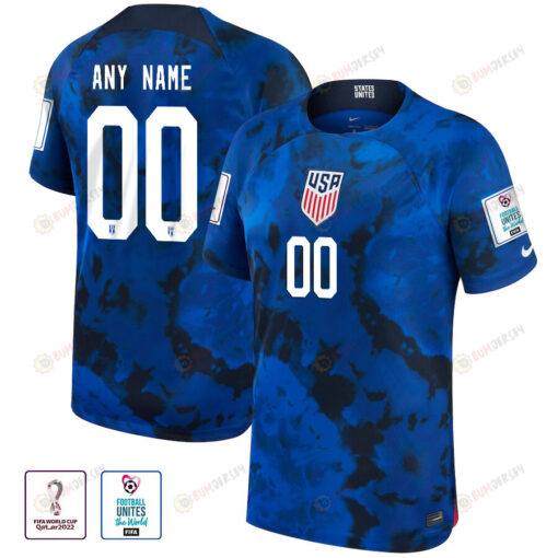 USA National Team FIFA World Cup Qatar 2022 Patch Custom 00 Away Youth Jersey