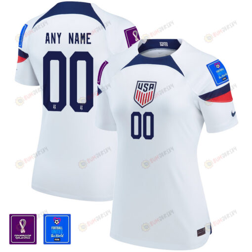 USA National Team FIFA World Cup Qatar 2022 Patch Custom 00 Home Women Jersey