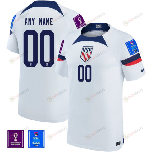 USA National Team FIFA World Cup Qatar 2022 Patch Custom 00 Home Youth Jersey