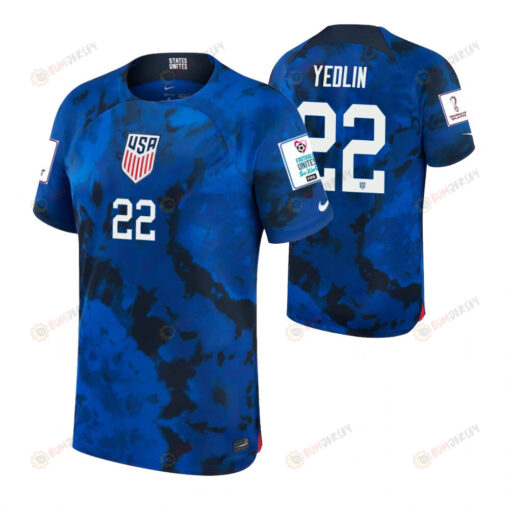 USA National Team FIFA World Cup Qatar 2022 Patch DeAndre Yedlin 22 Men Jersey - Away