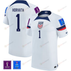 USA National Team FIFA World Cup Qatar 2022 Patch Ethan Horvath 1 Home Men Jersey