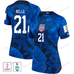 USA National Team FIFA World Cup Qatar 2022 Patch George Bello 21 - Away Women Jersey