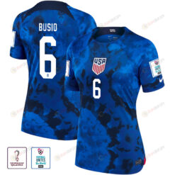 USA National Team FIFA World Cup Qatar 2022 Patch Gianluca Busio 6 - Away Women Jersey