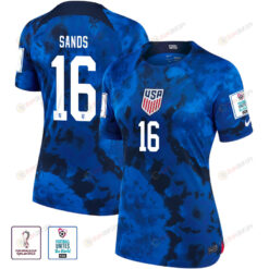 USA National Team FIFA World Cup Qatar 2022 Patch James Sands 16 - Away Women Jersey