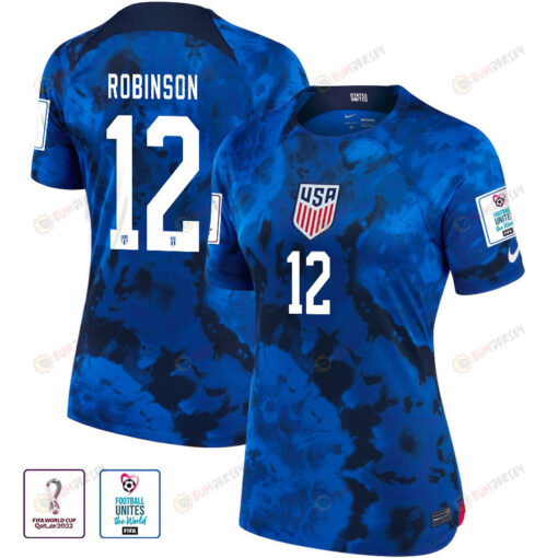 USA National Team FIFA World Cup Qatar 2022 Patch Miles Robinson 12 - Away Women Jersey