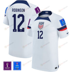 USA National Team FIFA World Cup Qatar 2022 Patch Miles Robinson 12 Home Men Jersey