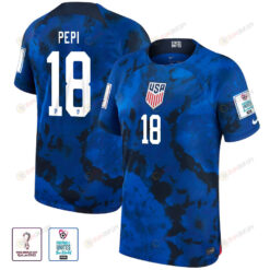 USA National Team FIFA World Cup Qatar 2022 Patch Ricardo Pepi 18 - Away Youth Jersey