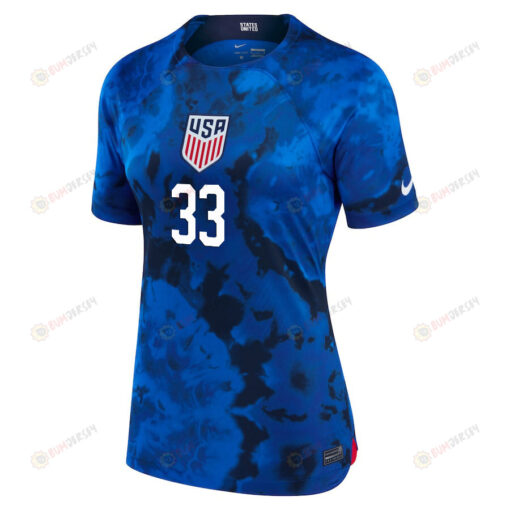 USA National Team FIFA World Cup Qatar 2022 Patch Robinson 33 - Away Women Jersey