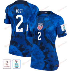 USA National Team FIFA World Cup Qatar 2022 Patch Sergi?o Dest 2 Away Women Jersey
