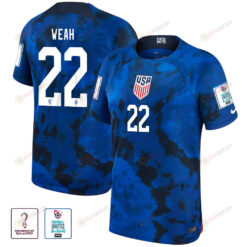 USA National Team FIFA World Cup Qatar 2022 Patch Timothy Weah 22 - Away Youth Jersey