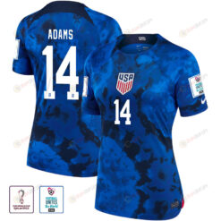 USA National Team FIFA World Cup Qatar 2022 Patch Tyler Adams 14 - Away Women Jersey