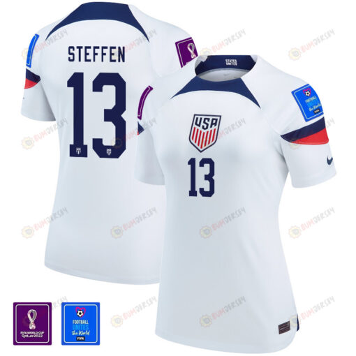 USA National Team FIFA World Cup Qatar 2022 Patch Zack Steffen 13 Home Women Jersey