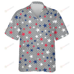 USA Stars On Gray Checkered Background Hawaiian Shirt