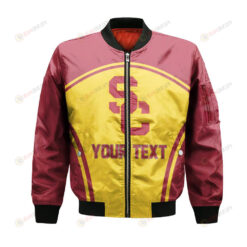 USC Trojans Bomber Jacket 3D Printed Custom Text And Number Curve Style Sport