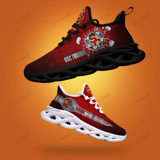 USC Trojans Logo Broken Pattern 3D Max Soul Sneaker Shoes