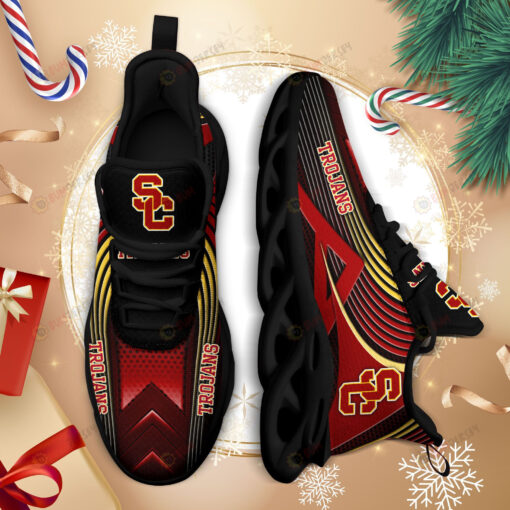 USC Trojans Logo Thin Stripe Pattern 3D Max Soul Sneaker Shoes